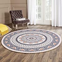SHACOS Algodón Alfombras Salon Grandes Alfombra Estampada Moderna Lavable Duradera para Casa Salotto 120 X 120cm